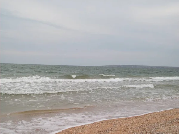Mořská Pláž Poloostrově Kerch Krymu Azově — Stock fotografie