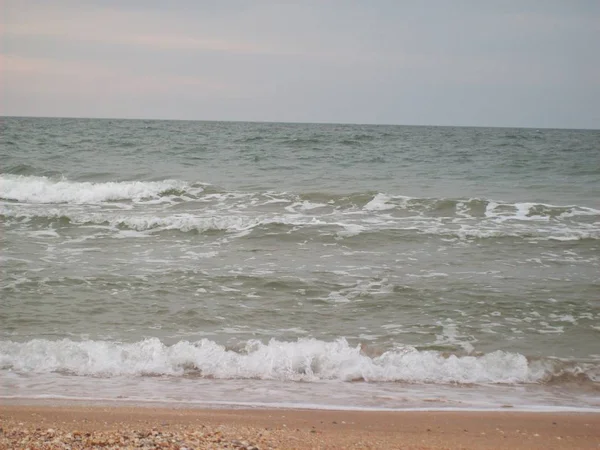 Морской Пляж Керченском Полуострове Крыма Азове — стоковое фото