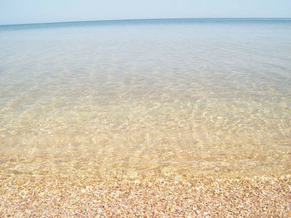 Zee Strand Kerchenskogo Schiereiland Van Krim Azov Water Arenaceous Textuur — Stockfoto