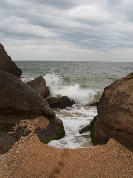 Praias Gerais Mar Azov Crimeia — Fotografia de Stock