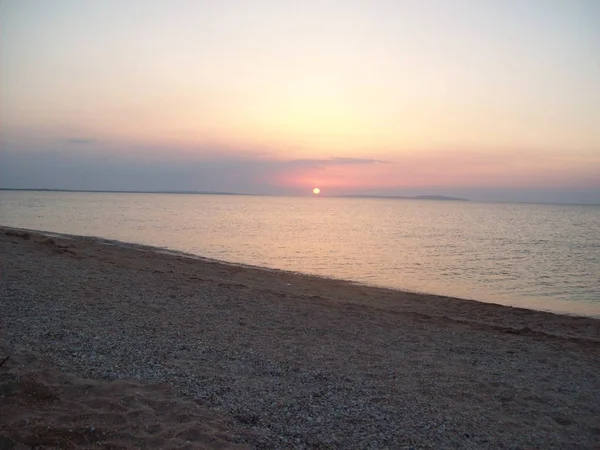 Strand Meer Auf Der Halbinsel Kertsch Auf Der Krim Bei — Stockfoto