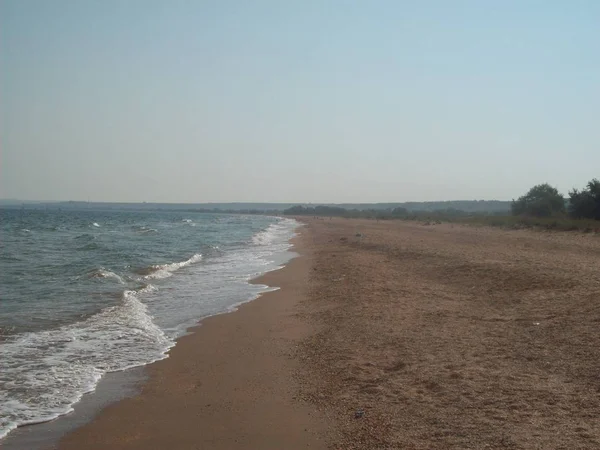 Praia Mar Península Kerch Crimeia Azov — Fotografia de Stock