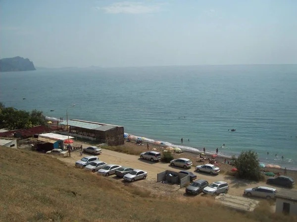 Villaggio Soniachna Dolyna Nel Crimea Sulla Spiaggia Mar Nero — Foto Stock