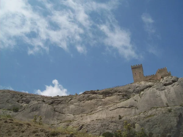 Ciudad Sudak Crimea Sobre Mar Negro — Foto de Stock