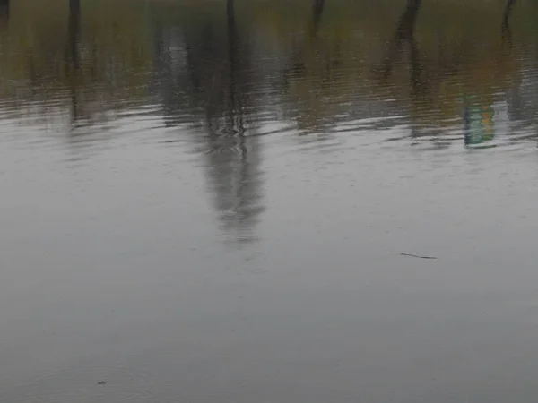 Strukturen Vattnet Flod Yta Regnet Fläckar — Stockfoto