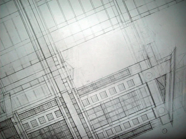 Architectural drawings on paper — Stock Photo, Image