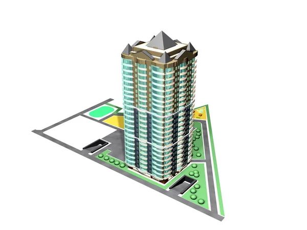 Architekturmodelle Und Zusammensetzung Des Gebäudes — Stockfoto