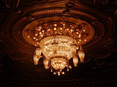 Large chandelier in the hall of the opera house