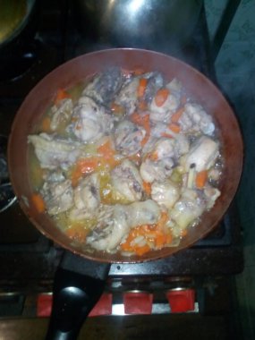 Çeşitli yemek pişirme ve natürmort