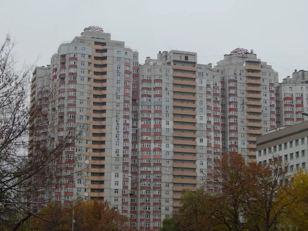 Construction Immeuble Résidentiel Plusieurs Étages Nouveau Bâtiment — Photo