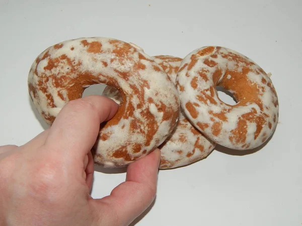 Glazed Bagels Gingerbread Cookies — Stock Photo, Image