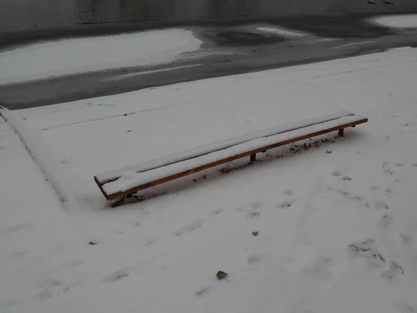 Winterlandschap Van Sneeuwwitje Objecten Van Het Landschap — Stockfoto