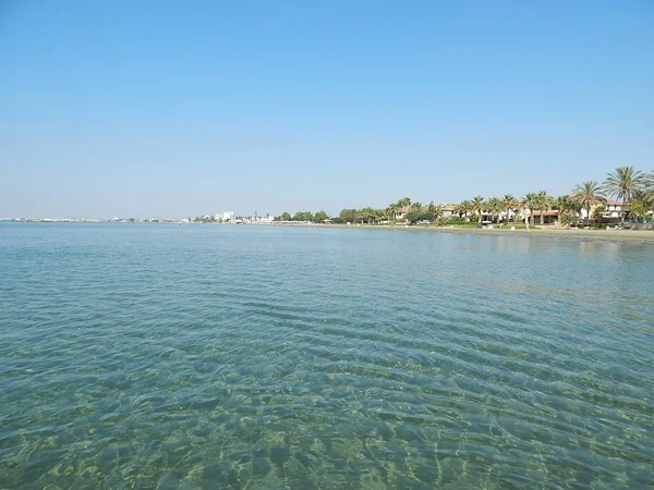 Praia Mar Mediterrâneo Viagem Para Chipre Larnaca Região — Fotografia de Stock