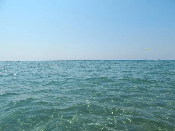 Praia Mar Mediterrâneo Viagem Para Chipre Larnaca Região — Fotografia de Stock