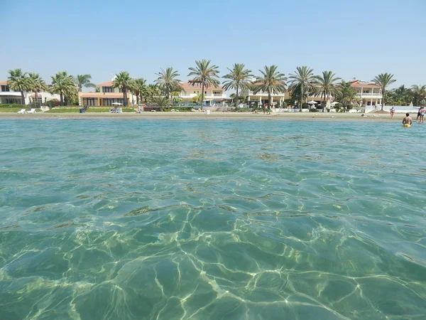 Playa Del Mar Mediterráneo Viaje Chipre Región Larnaca — Foto de Stock