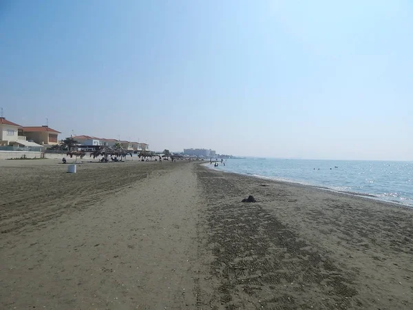 Plaj Akdeniz Kıbrıs Rum Kesimi Larnaka Bölgesi — Stok fotoğraf