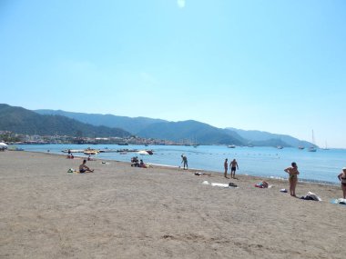 Marmaris, Türkiye-10 Haziran 2016: deniz, sokaklarda insanlar.