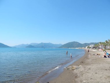 Marmaris, Türkiye-10 Haziran 2016: deniz, sokaklarda insanlar.