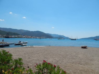 Türkiye'de tatil beldesi Ege Denizi üzerinde Marmaris'te