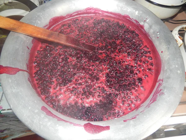 Blackcurrant Jam Boiled — Stockfoto
