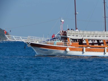Türkiye'de tatil beldesi Ege Denizi üzerinde Marmaris yat marina