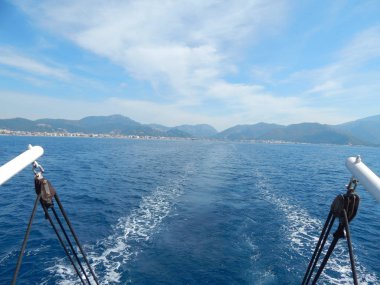 Türkiye'de tatil beldesi Ege Denizi üzerinde Marmaris yat marina