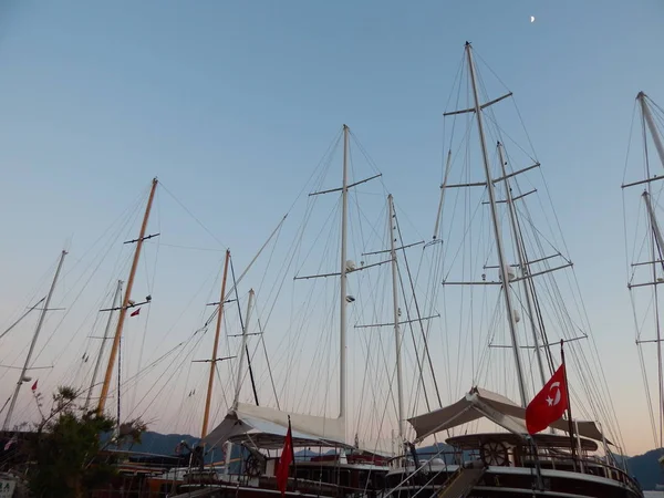 Żeglarstwo Marina Marmaris Turcji Kurort Wybrzeżu Morza Egejskiego — Zdjęcie stockowe