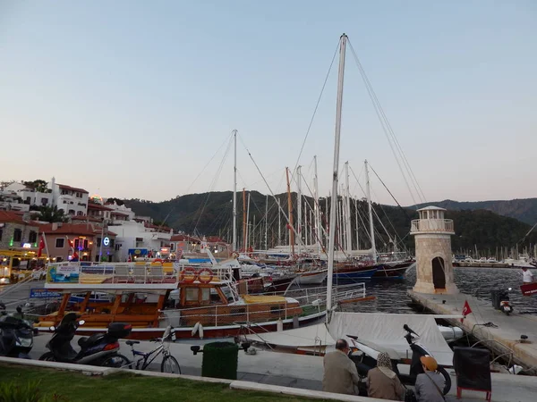 Żeglarstwo Marina Marmaris Turcji Kurort Wybrzeżu Morza Egejskiego — Zdjęcie stockowe