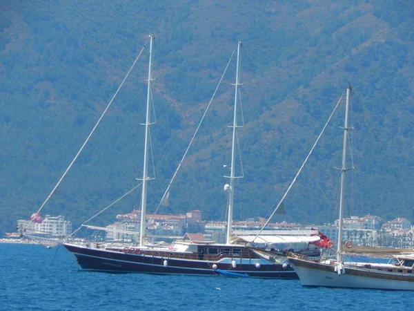 Marina Plaisance Marmaris Turquie Station Balnéaire Sur Mer Égée — Photo