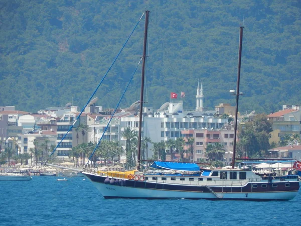 Ομώνυμη Μαρίνα Του Marmaris Στην Τουρκία Πόλη Θέρετρο Του Αιγαίου — Φωτογραφία Αρχείου