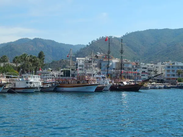 Jachtařské Mariny Marmaris Turecku Letovisko Pobřeží Egejského Moře — Stock fotografie