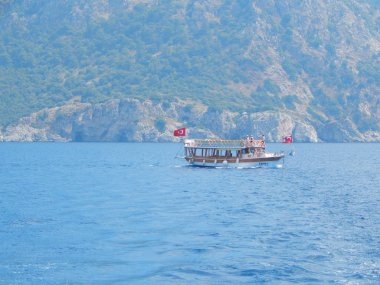 Türkiye'de tatil beldesi Ege Denizi üzerinde Marmaris yat marina