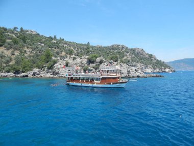 Türkiye'de tatil beldesi Ege Denizi üzerinde Marmaris yat marina