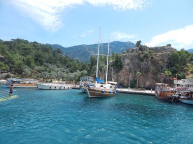 Marmaris, Türkiye-10 Haziran 2016: deniz, sokaklarda insanlar.