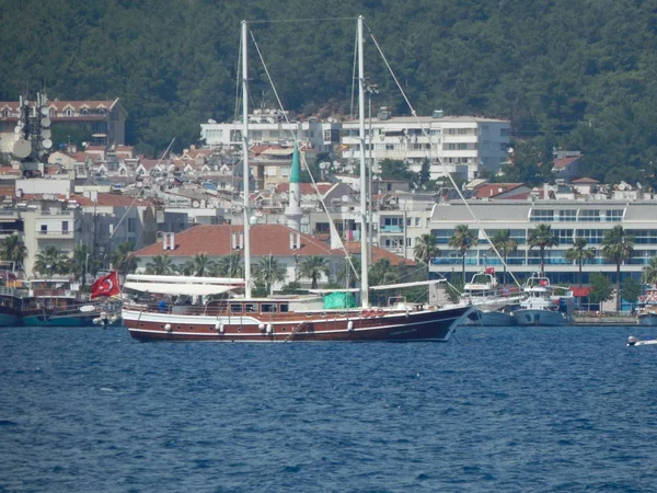 Ομώνυμη Μαρίνα Του Marmaris Στην Τουρκία Πόλη Θέρετρο Του Αιγαίου — Φωτογραφία Αρχείου