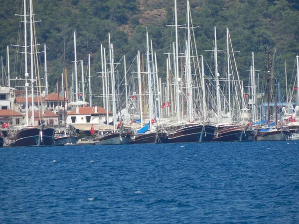 Ομώνυμη Μαρίνα Του Marmaris Στην Τουρκία Πόλη Θέρετρο Του Αιγαίου — Φωτογραφία Αρχείου