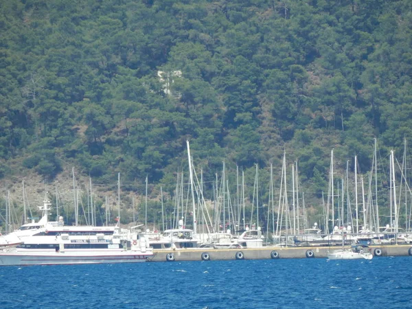 Türkiye Tatil Beldesi Ege Denizi Üzerinde Marmaris Yat Marina — Stok fotoğraf