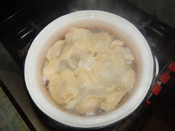 Cooking Cooking Homemade Dumplings Dough Stuffing — Stock Photo, Image