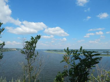 Panorama manzara doğa gündoğumu günbatımı, nehir
