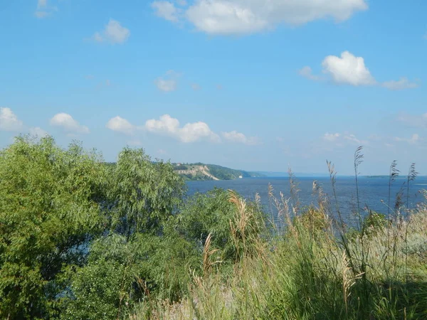 Panorama Krajiny Příroda Východ Slunce Řeka — Stock fotografie