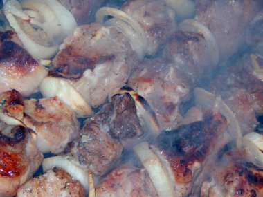 Şiş kebap fry adet et şiş ve şenlik ateşi