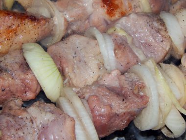 Şiş kebap fry adet et şiş ve şenlik ateşi