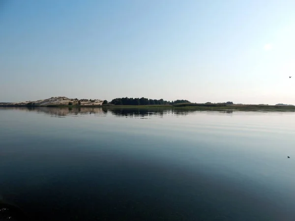 Panorama Och Landskapet Floden Båt — Stockfoto