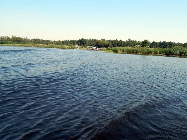 Panorama Och Landskapet Floden Båt — Stockfoto