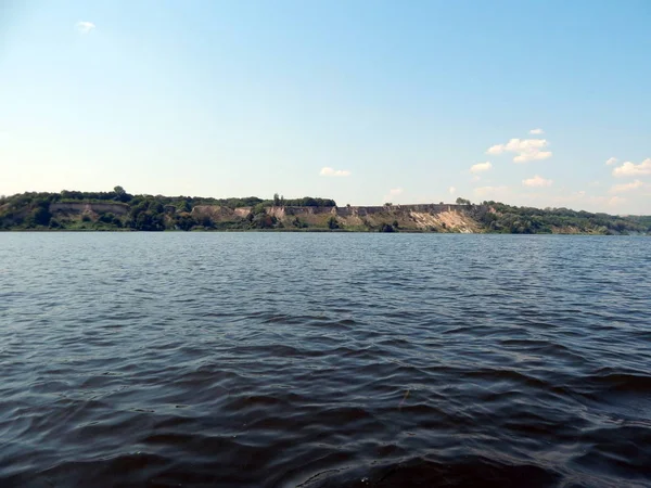 Panorama Landscape River Boat — Stock Photo, Image