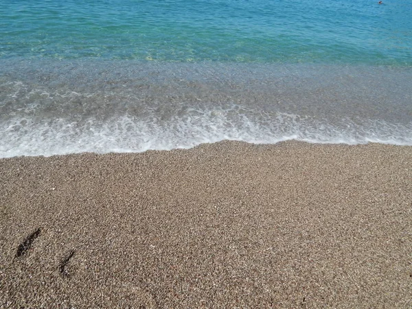 Strand Water Textuur Reizen Rond Montenegro Adriatische Zee Landschappen — Stockfoto