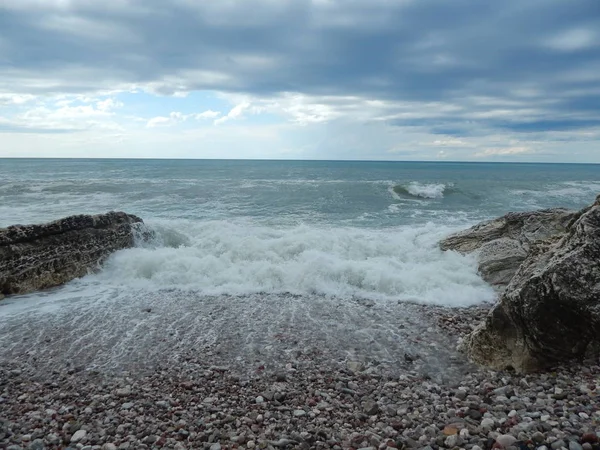 Storm Perazica Petrovac Moru Montenegro Подорож Адріатичним Морем — стокове фото