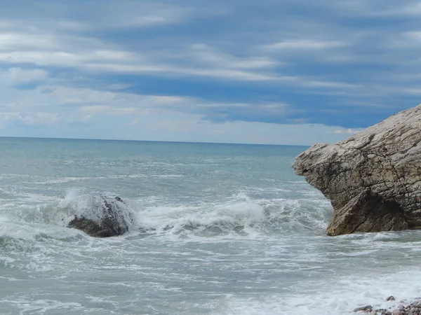 Storm Perazica Petrovac Moru Montenegro Подорож Адріатичним Морем — стокове фото