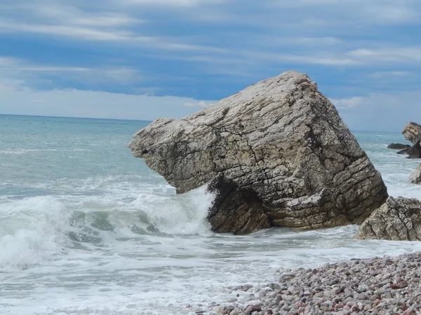 Tormenta Perazica Petrovac Moru Montenegro Viaje Mar Adriático — Foto de Stock