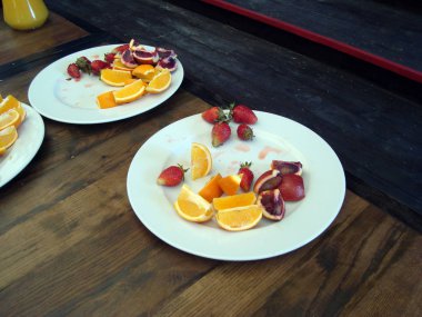 Bir ziyafet sunum bir restoranda yemek